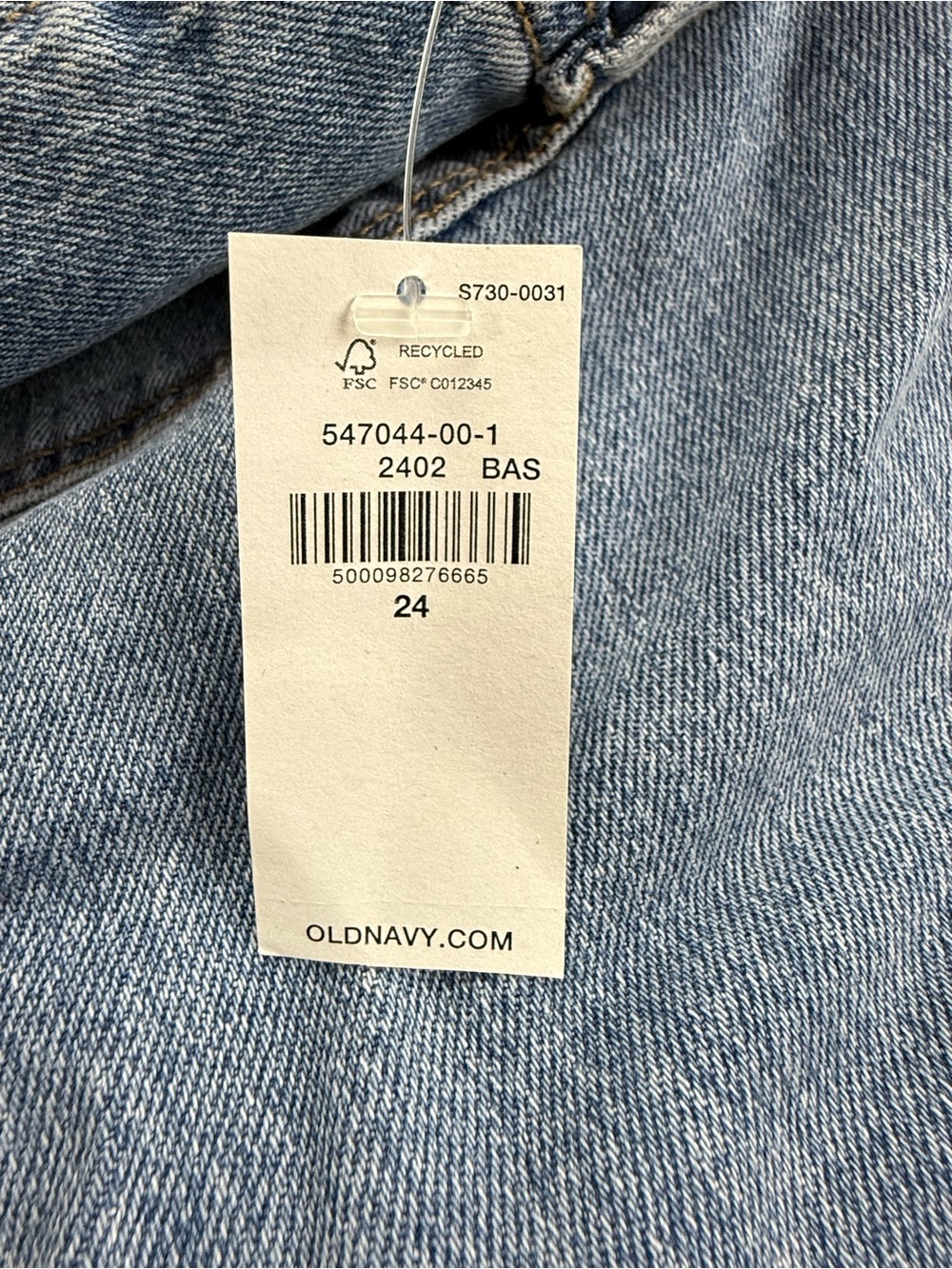 Old Navy OG Straight High Rise Jeans, Blue, Size 24 - Picture 9 of 9